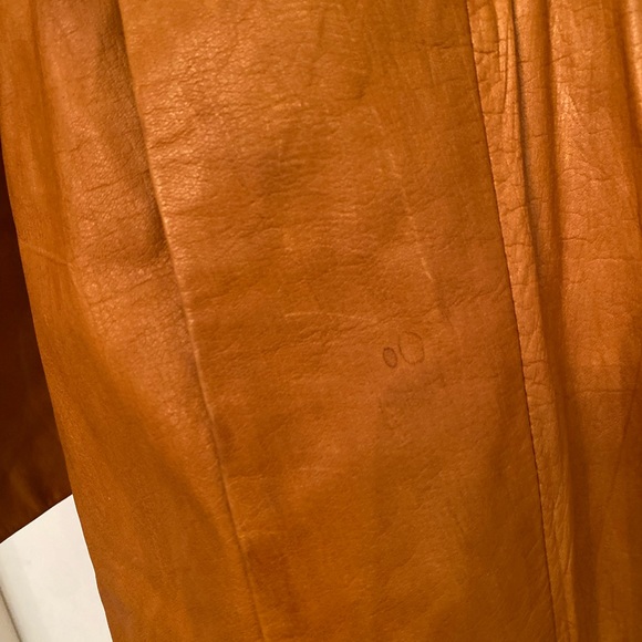 SOLD 1970s Genuine Leather Trench Coat - Picture 8 of 10